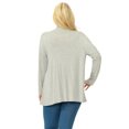 thumbnail image 3 of Pastel by Vivienne Women's Long Sleeve Jersey Plus Size Cardigan Heather Grey XX-Large, 3 of 3