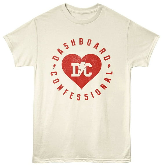 Dashboard Confessional Heart Men's T Shirt (Ivory, AdultS)