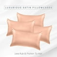 thumbnail image 2 of 4-PACK Cooling Viscose Satin Pillowcase Set with Hidden Zipper closure,King, Dusty Rose, 2 of 4