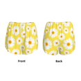 thumbnail image 3 of Balery Daisies Flowers Pantalones cortos deportivos para mujer con forro y dos bolsillos, elásticos, para entrenamiento, gimnasio, yoga-Small, 3 of 7