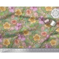 thumbnail image 2 of Soimoi Georgette Viscose Tissu Feuilles & Buttercup Floral Tissu Imprimé 1 Yard 42 Inch Wide, 2 of 3