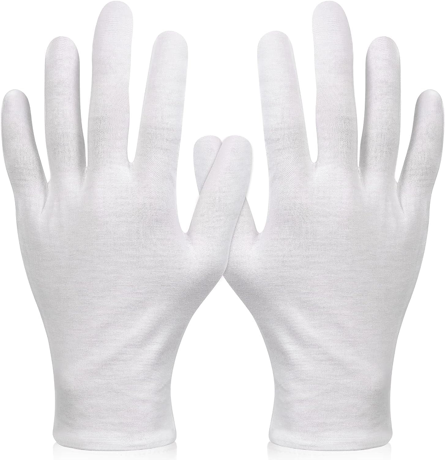 6 Pairs XL White Cotton Gloves for Dry Hand Moisturizing Cosmetic ...