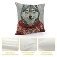 thumbnail image 4 of Husky Throw Pillow Cushion Case  Hand-Drawn Hipster Husky Dog Wearing a Jacquard Sweater on Grungy Background Print, Modern Accent Double-Sided Digital Printing,, Multicolor, 4 of 5