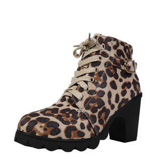 Aofany Women's Low-heeled Ankle Boots Vintage Women Slip On Boots