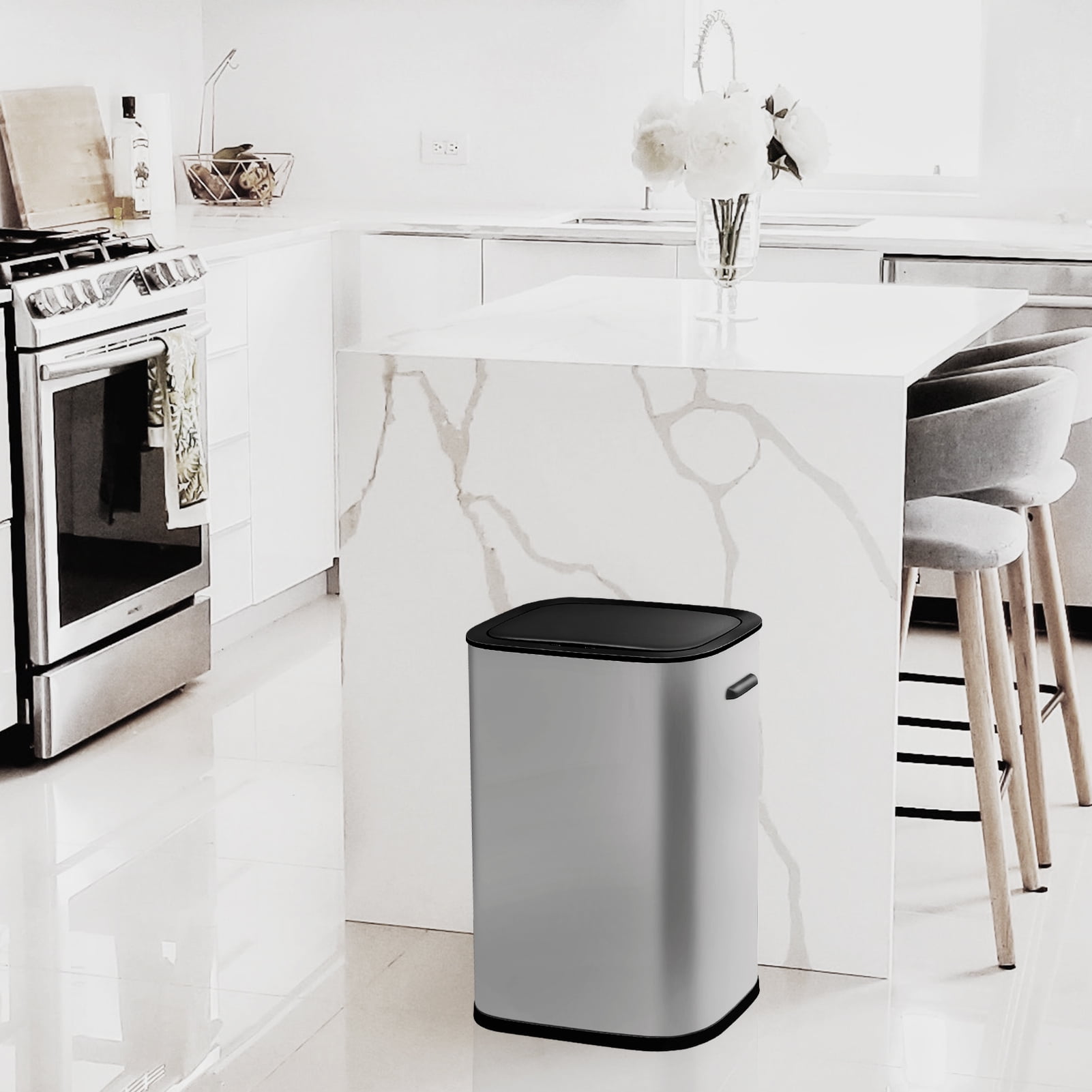 Automatic Trash Can with Lid ,10.5 Gallon Smart Trash Can, 40L Motion Sensor Trash Can Touchless Kitchen Trash Bin for Bedroom, Bathroom, Kitchen, Living Room, Office