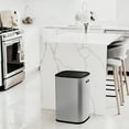 thumbnail image 4 of Touchless Motion Detector Kitchen Trash Can - 14.5 Gallon/55L Stainless Steel - Soft-Close Lid, Side Handles, Automatic Garbage Bin, Waterproof, Fingerprint-Proof for Home, Bathroom, Office, Grey, 4 of 8
