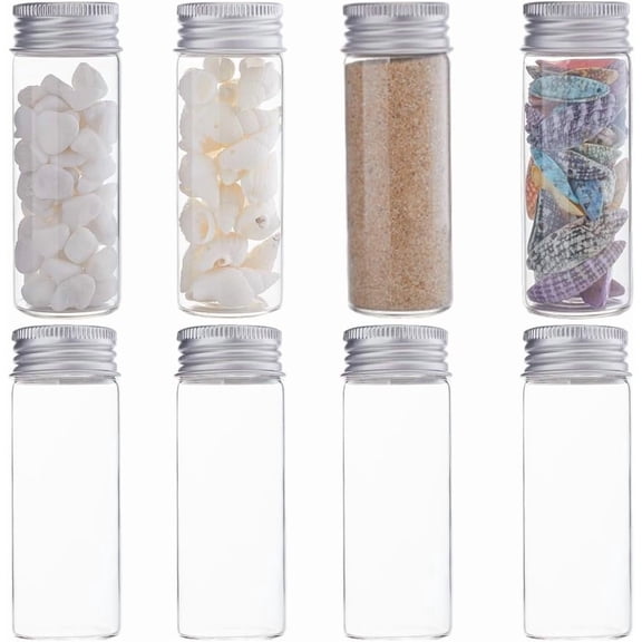 24Pcs Mini Glass Bottles 40ml Glass Jars with Aluminium Screw Cap Glass Test Tube Set Tiny Glass Sealed Bottle Empty Glass Vial Mini Jars