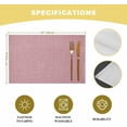 thumbnail image 6 of Nude Pink Placemats Set of 6, Farmhouse Burlap Placemats for Dining Table, Solid Pink Color Place Mats for Kitchen Tabletop, Modern Linen Texture Waterproof Wipeable Dining Table Mats Set, 6 of 8