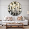 thumbnail image 2 of Designart 'Golden Birch Forest I' Traditional wall clock, 2 of 2