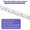 thumbnail image 4 of Ymapinc 2 Packs Steel Self Adhesive Measuring Tape 78 Inches/200 cm Sticky Tape Ruler Measure White Metric and Imperial Measure Reading Ruler Tapes for Workbench Drafting Table, 4 of 5