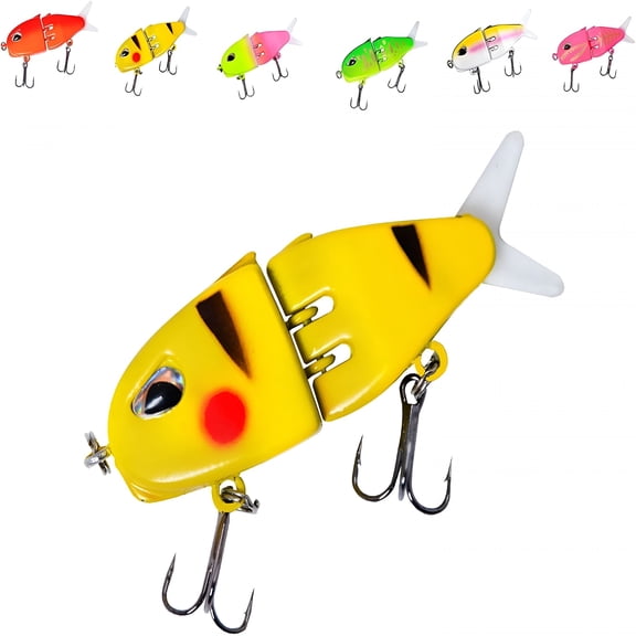 BESTSKY Mini Glide Bait for Bass Fishing Small Glide Multi-Jointed Swimbait Wobbler Slow Sinking Swimming Bait with Double Hook for Freshwater Saltwater Bass Trout Pike Fishing