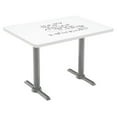thumbnail image 2 of KFI Studios Whiteboard 2.5' x 4' Dining Table, Silver T-Leg Base, White, 2 of 3