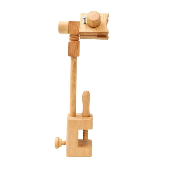 yotijay Adjustable Embroidery Stand, Beech Wood Cross Stitch Holder with Clamp, Rotated