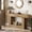 Light Brown, variant on Tribesigns 2-Tier Console Table, 63" Entryway Table, U-Shaped Wood Sofa Table for Living Room, Hallway, Foyer, Gray