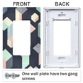 thumbnail image 3 of Yayeee Rocker Switch Wall Plate 2-Gang 4.7"x4.6" Home Decorative Outlet Cover, Black Cubes, 3 of 6