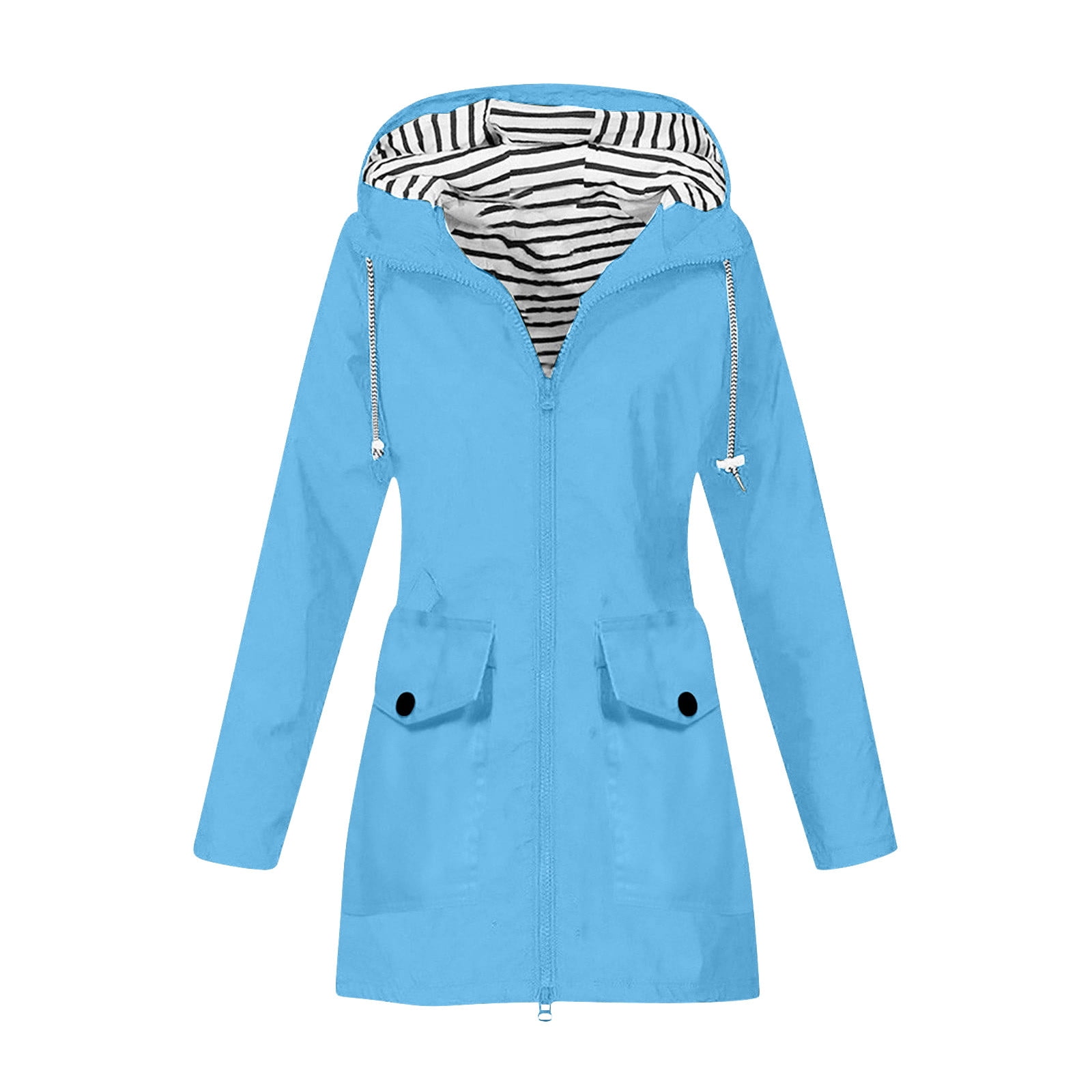 Veste Imperméable Légère Femme Avec Capuche – Softshell Respirante, Coupe-Vent, Poches Zippées – Printemps, Automne, Hiver