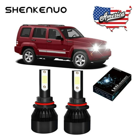2X 9007/HB5 LED High Power 11000LM 6000K White Upgraded Headlight Bulbs For Jeep Liberty 2002-2007