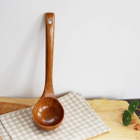 

ZHaobin 1PC Wooden Large Capacity Soup Spoon Kitchen Use A Spoon To Handle High Temperature Cooking Convenient And Durable (Soup Ladle)