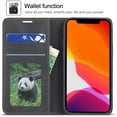 thumbnail image 3 of Premium PU Leather Flip Folio Case for iPhone 12 Pro Max 6.7 inch 2020, Protective Case with Kickstand Card Slot Holder Hidden Magnetic Closure Shockproof Wallet Cover - Black, 3 of 15
