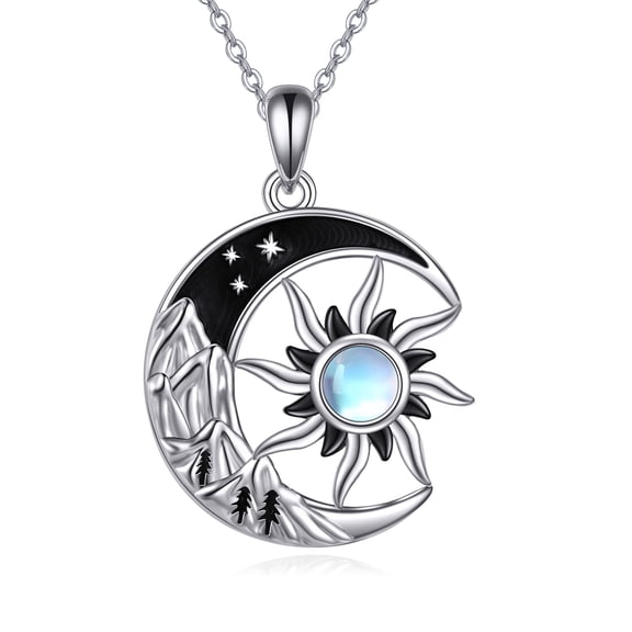 925 sterling silver Sun, Moon and star necklace as a jewelry gift for Women