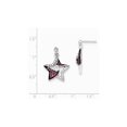 thumbnail image 2 of White Sterling Silver Earring Drop & Dangle Women'S Cubic Zirconia CZ Ruby, Lab Created Red 23 mm 18, 2 of 2