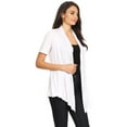 thumbnail image 2 of Women's  Basic Casual Solid Short Sleeve Open Front Cardigan (S-3X), 2 of 4