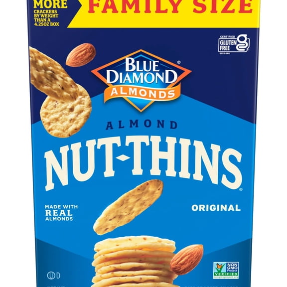 Blue Diamond Nut-Thins Original Almond Rice Crackers 7.7 oz - Pack of 1