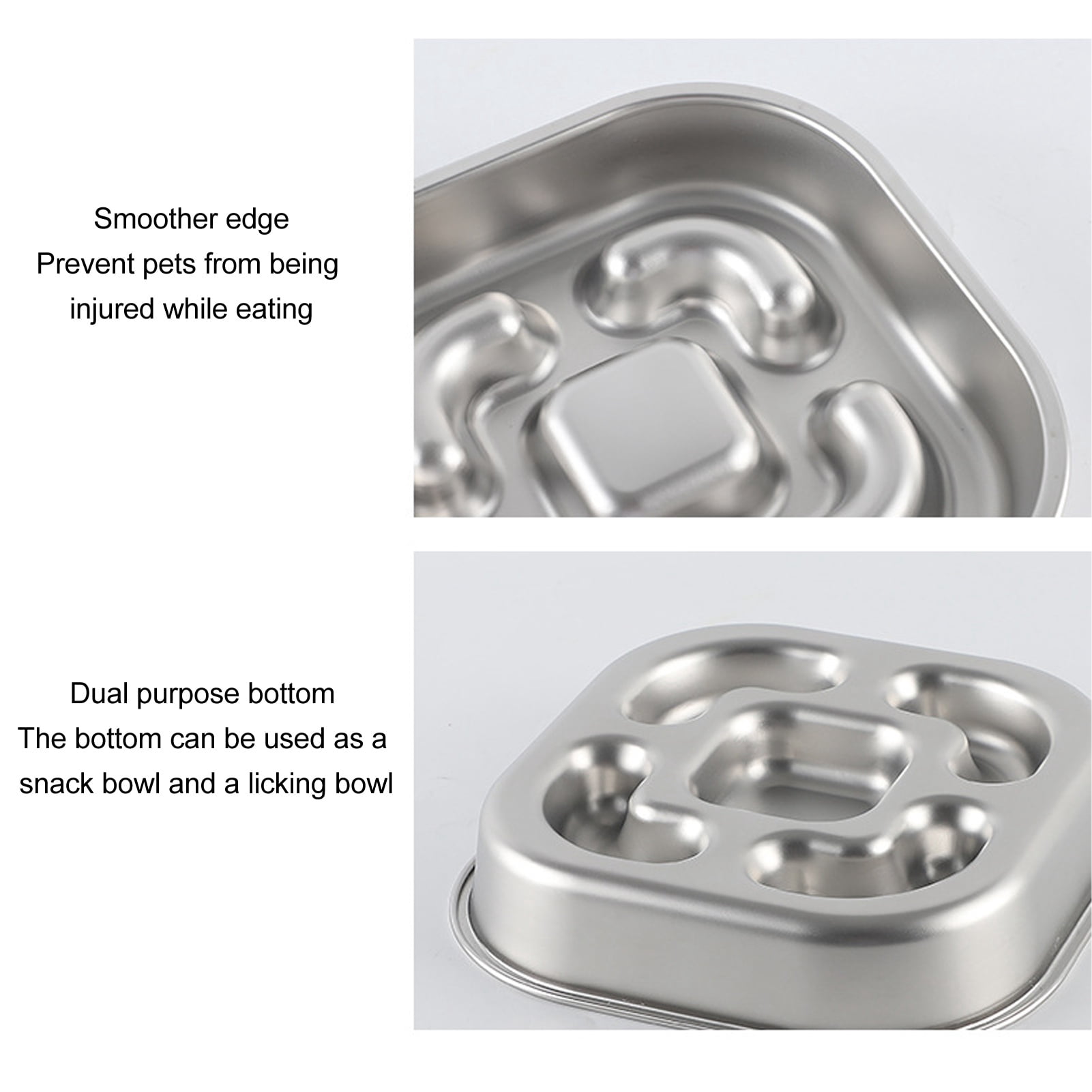 M Buder Slow Feeder Dog Bowl Stainless Steel Anti Slip 9.06 inches / 23 cm