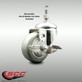 thumbnail image 2 of 3 Inch 316SS Gray Polyurethane Swivel 3/8 Inch Threaded Stem Caster with Brake, 2 of 2
