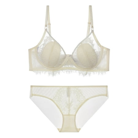 

Bigersell Comfortable Bras for Women Everyday Bras Women s Ultra-thin High Beauty Lace Underwear Two-piece Set Ladies Sports Bra Pack