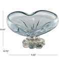 thumbnail image 3 of DecMode 11" Round Ombre Heart Blue Glass Decorative Bowl with Folded Curve Opening and Scalloped Base, 3 of 10