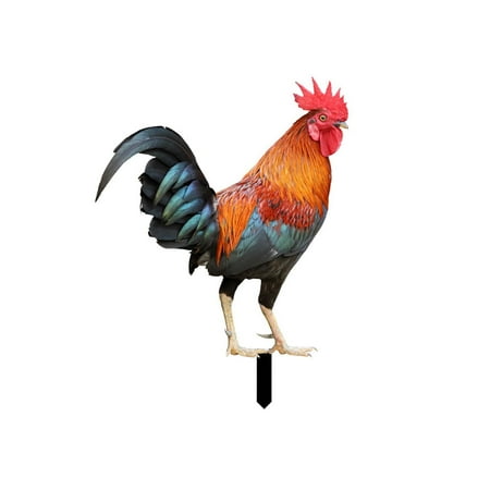 

Wiueurtly Rooster Acrylic Outdoor Garden Ground Insert Garden Garden Decoration Insert Card Outdoor Pool Clock