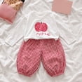 thumbnail image 2 of CAUYDY Toddler Girls Pajamas Baby Clothes Newborn Sleepers Fall Winter 12M 18M 24M Long Sleeved T-Shirt and Pants Set Infant Outfits for Girl Sizes 12-18 Months,Red, 2 of 6