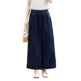 thumbnail image 2 of Mifsaly Wide Leg Summer Pants for Women High Waisted Palazzo Trousers with Pockets Lightweight Loose Relaxed Fit Casual Work Beach Wear Clothes Navy,XXXXL, 2 of 6