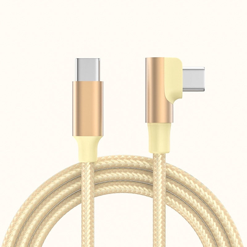 3M Right Angle USB C to USB C Cable, 60W PD 5A Fast Charging Braided Charger Cord, Compatible with iPhone 15 Series Samsung Galaxy Huawei Laptops, 1/2/3 Meter Optional