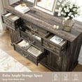 thumbnail image 2 of EnHomee 6 Drawers Dresser with Barn Door,Wooden Dresser for Bedroom,Rustic Chest of Drawers for Living Room Entryway Hallway,47.2" Wx33.5 H x15.7 D,Dark Rustic Oak, 2 of 8