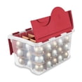 thumbnail image 2 of Sterilite 48 Quart Clear Stackable Holiday Christmas 45 Ornament Storage Box, 2 of 5