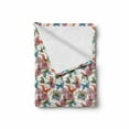 thumbnail image 2 of Butterfly Soft Flannel Fleece Throw Blanket, Retro Style Swallowtail Wings Ornate Spring Season Blooming Flowers Background, Cozy Plush for Indoor and Outdoor Use, 50" x 60", Multicolor, by Ambesonne, 2 of 6