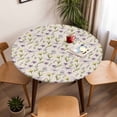 thumbnail image 5 of Purple Dragonfly Elastic Fitted Round Table Cover Yellow White Flowers Waterproof Outdoor Tablecloth for Holiday Party, Picnic, Patio & Dining Fits Tables Up to 36"-44", 5 of 8