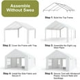 thumbnail image 3 of Lumiparty 12' x 20' Heavy Duty Outdoor Carport, Portable Car Tent Garage with 4 Roll-up Windows & 4 Doors, for Pickup Truck, Tractor,Boat,Motor, White, 3 of 8