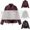 thumbnail image 3 of Zpanxa Leather Jacket Women Solid Color Long Sleeve Casual Jacket Warm Cozy Comfortable Classic Versatile Trendy Winter Outerwear, 3 of 7
