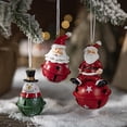thumbnail image 4 of Clearance! Christmas Painted Resin Snowman Iron Bell Pendant Creative Decorations Christmas Tree Pendant, 4 of 6