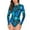 Blue, variant on VBVC Rash Guard Swimwear Ladies Athletic Swimwear Long Sleeve Surfing Suit Summer Tropical Floral Print One-Piece Swimsuits for Women 2024 Clearance