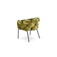 thumbnail image 3 of Moss Green Geo Velvet and Black Velvet Dining Chair, 3 of 7