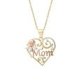 thumbnail image 5 of Brilliance Fine Jewelry Women's 10kt Gold Filigree Mom Heart Pendant, 18", 5 of 6
