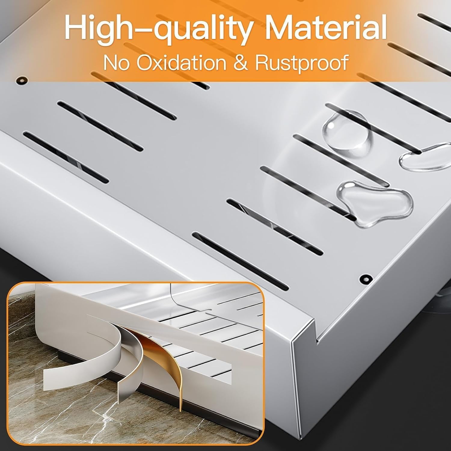 COSTYLE Pull Out Cabinet Organizer, Expandable Heavy Duty Slide Out Drawers Fixed with Adhesive, Roll Out Shelf Storage for Kitchen Base Cabinet Organization, Pantry, Bathroom