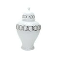thumbnail image 3 of Jarrón de cerámica con forma de tarro de jengibre de porcelana, para flores, con tapa decorativa. 26cmx45cm, 3 of 9