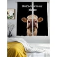 thumbnail image 3 of Funny Cow Sheer Curtains 72 Inch Length 2 Panels Set Window Treatments, Welcome To OUR Place Modern Retro Rod Pocket Semi Curtains for Living Room/Bedroom/Kitchen Décor, 104"W x 72"L, 3 of 7