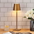 thumbnail image 4 of Home Accents 14.8 inch LED Cordless Metal Table Lamp, Rechargeable 3 Color Stepless Dimming, Gold, 4 of 5
