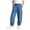Dark Blue#3, variant on Little Girls Wide Leg Jeans,Summer Lightweight Denim Bellbottoms,Bow Ruffle Hem Elastic Waist Pants with Side Pockets,Casual Daily Pants for Kids 3-16 Years
